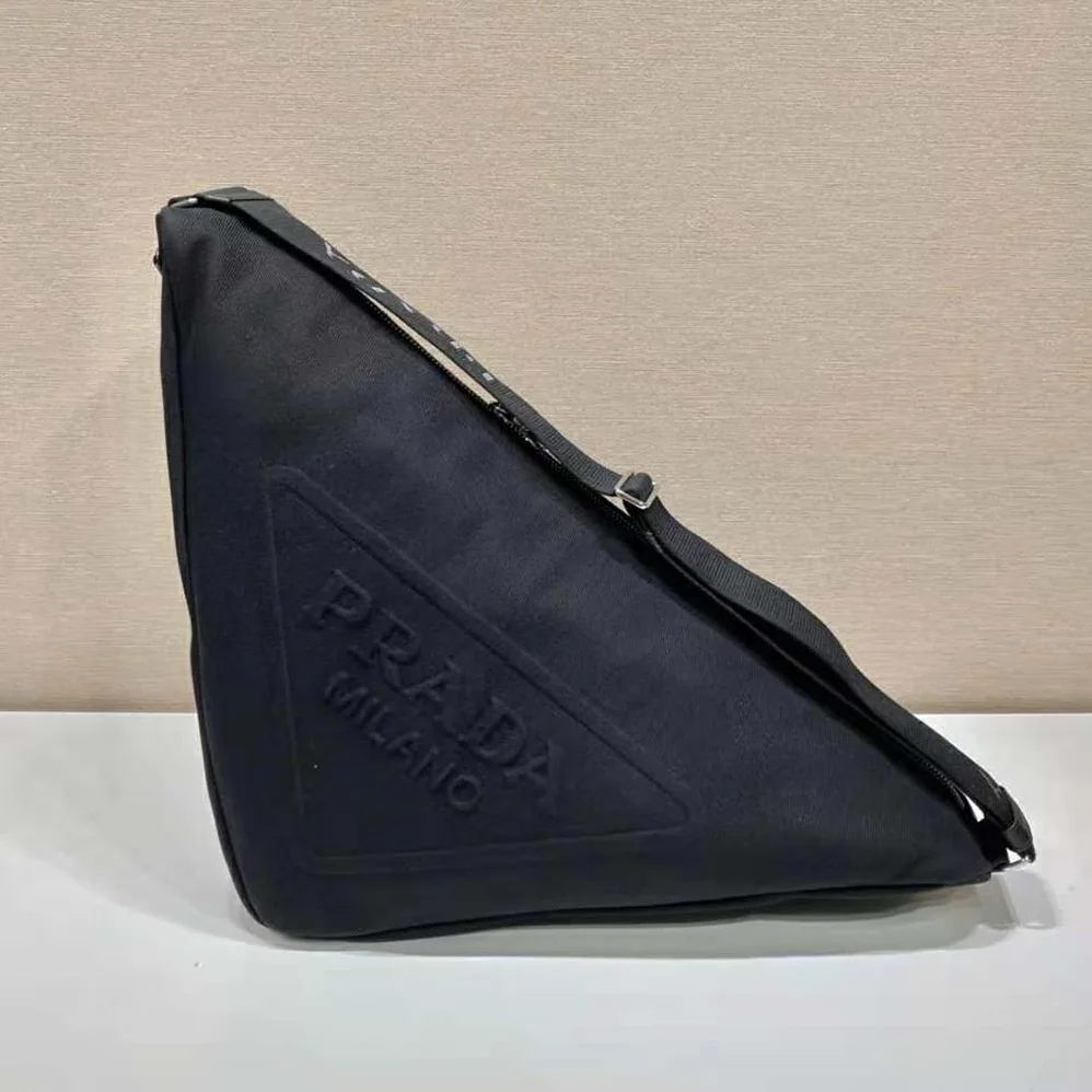 Prada Canvas Prada Triangle Bag for Women in Black Prada Canvas Prada Triangle Bag for Women in Black
