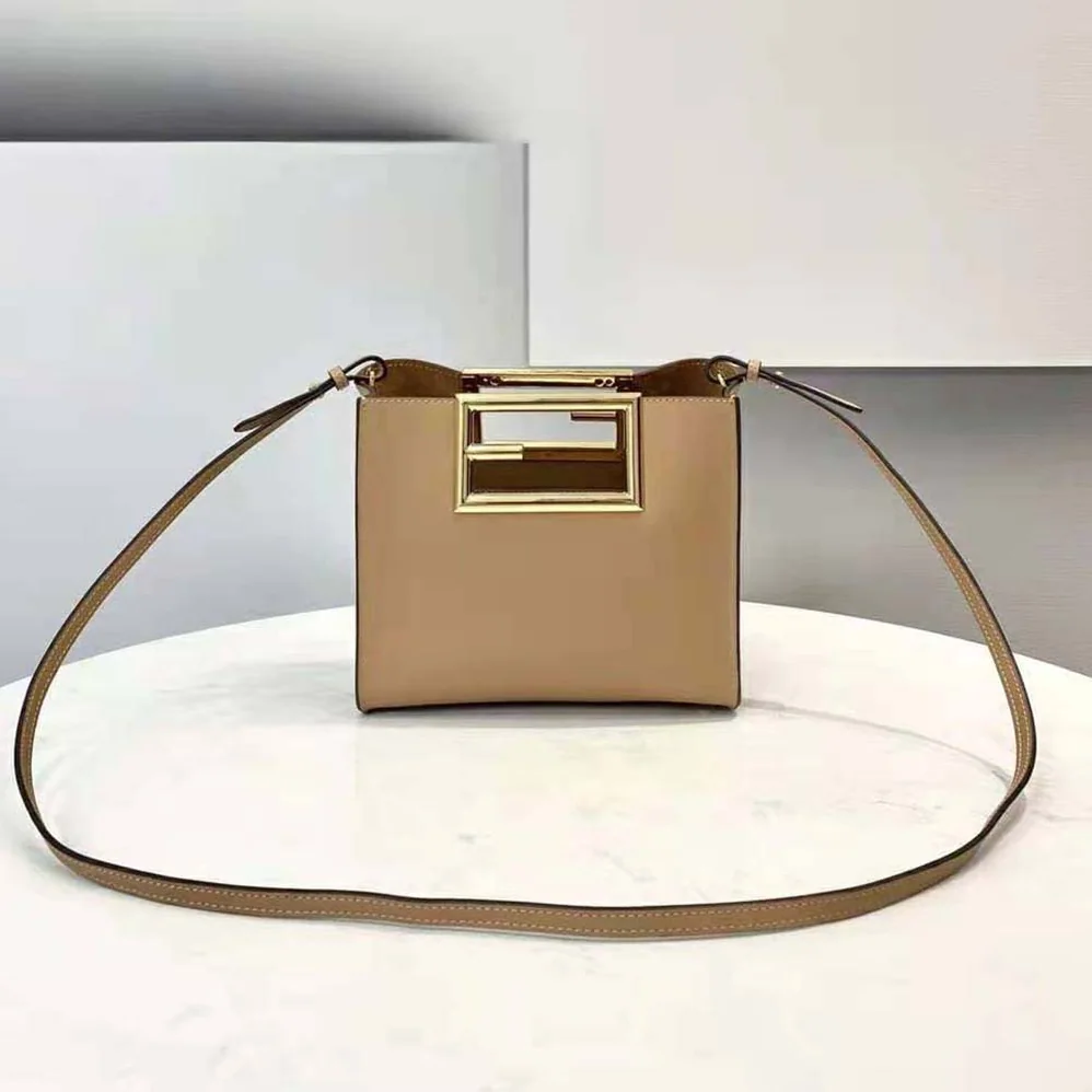 Fendi Way Small Made of Camellia-Colored Leather Bag for Women in Brown Fendi Way Small Made of Camellia-Colored Leather Bag for Women in Brown