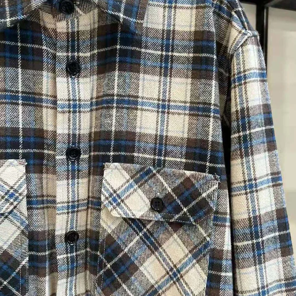 Celine Loose Shirt in Checked Cotton for Men