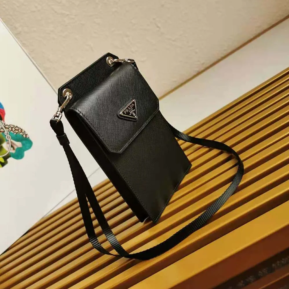 Prada Saffiano Leather Smartphone Case for Men in Silver Prada Saffiano Leather Smartphone Case for Men in Silver