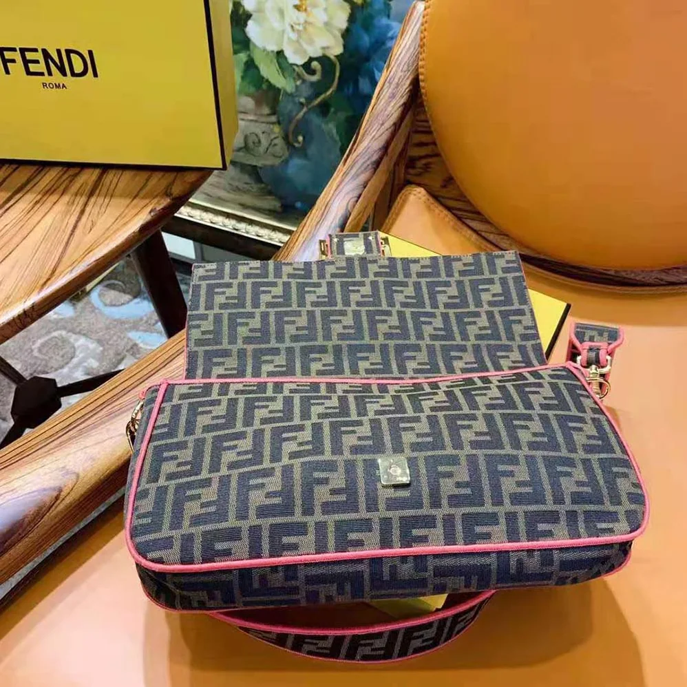 Fendi Baguette Large Fendi Roma for Women in Amor Fabric Bag Fendi Baguette Large Fendi Roma for Women in Amor Fabric Bag