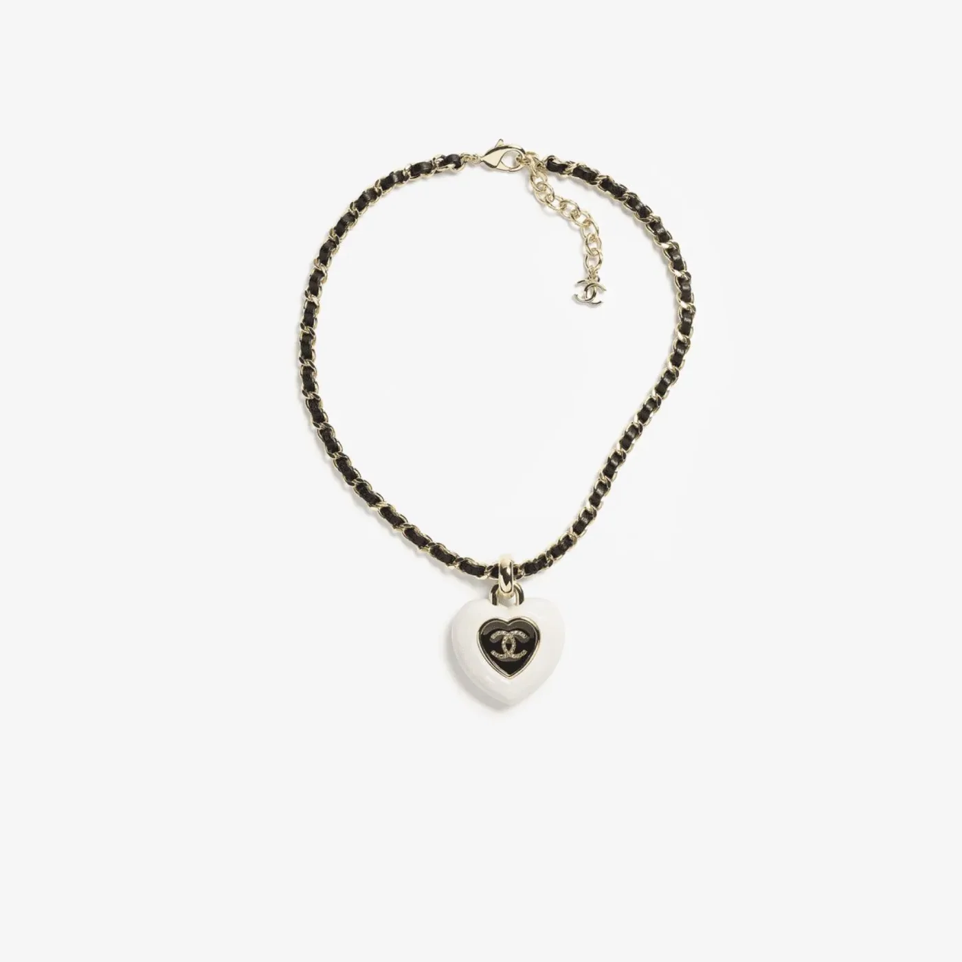 Chanel Long Necklace Gold Crystal