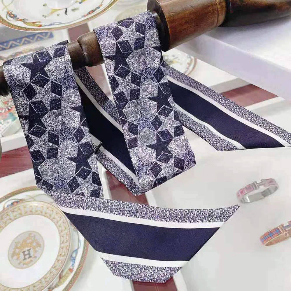 Dior Etoile Mitzah Scarf Blue Silk Twill for Women Dior Etoile Mitzah Scarf Blue Silk Twill for Women