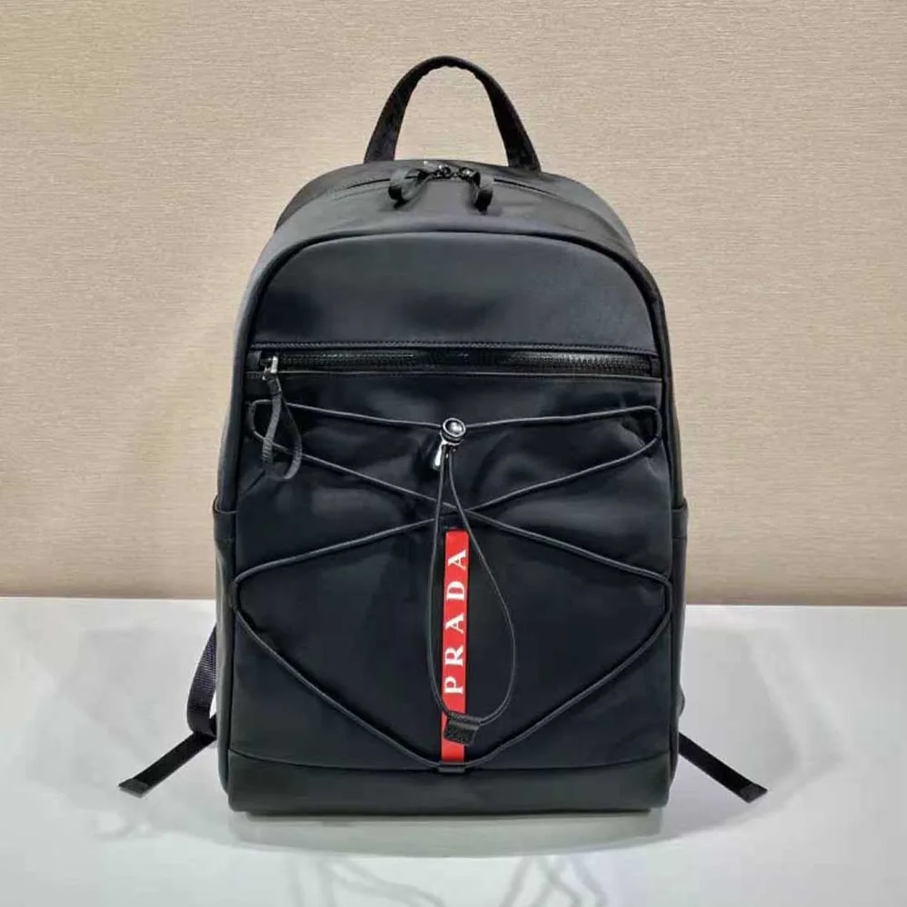 Prada Technical Fabric Backpack with a Functional and Versatile Design for Men in Black