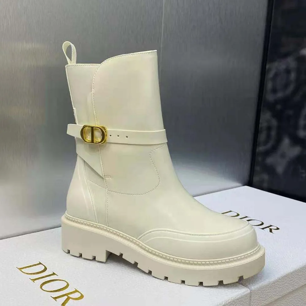 Dior Empreinte Ankle Boot White Calfskin and Rubber for Women Dior Empreinte Ankle Boot White Calfskin and Rubber for Women