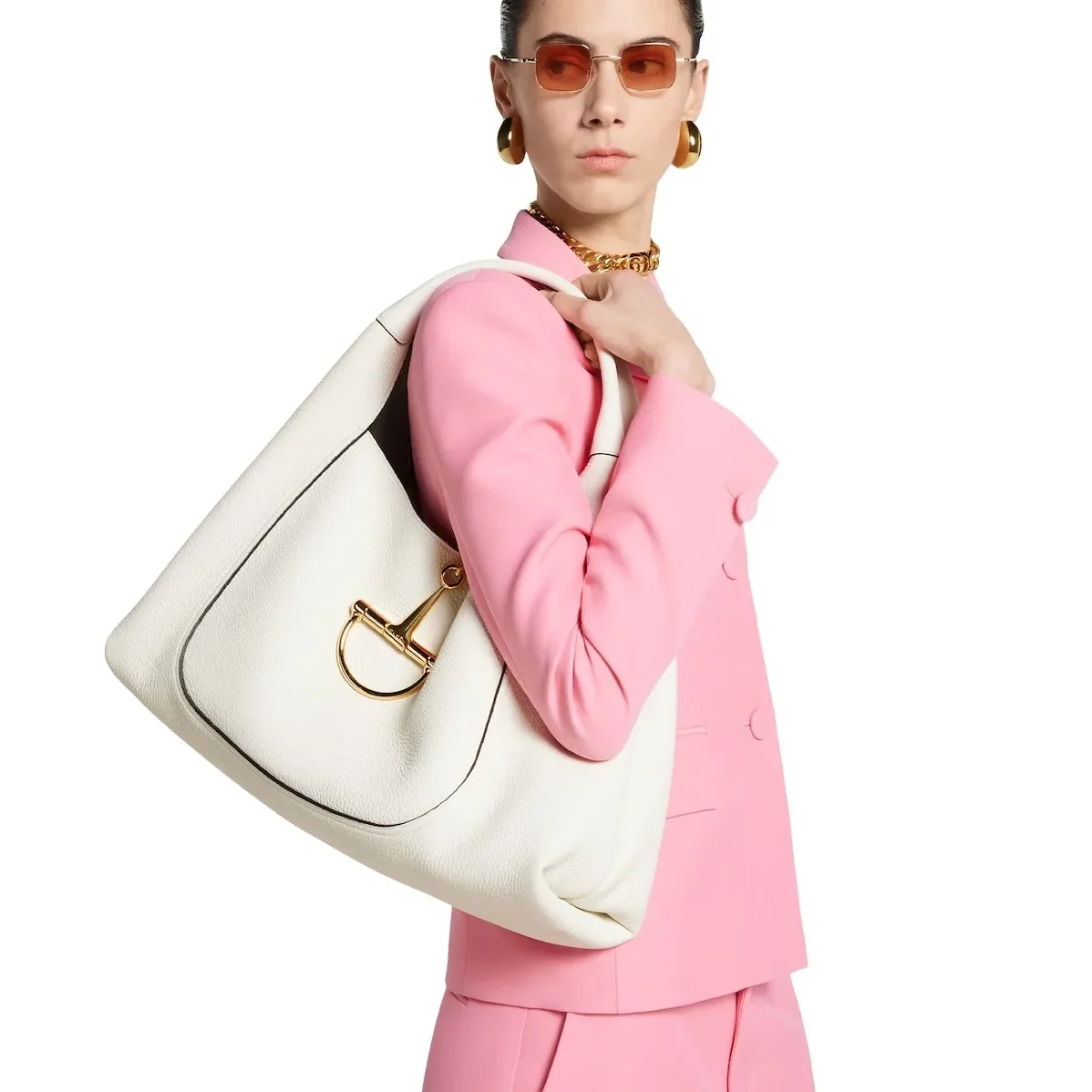 Gucci Softbit Maxi Shoulder Bag White /