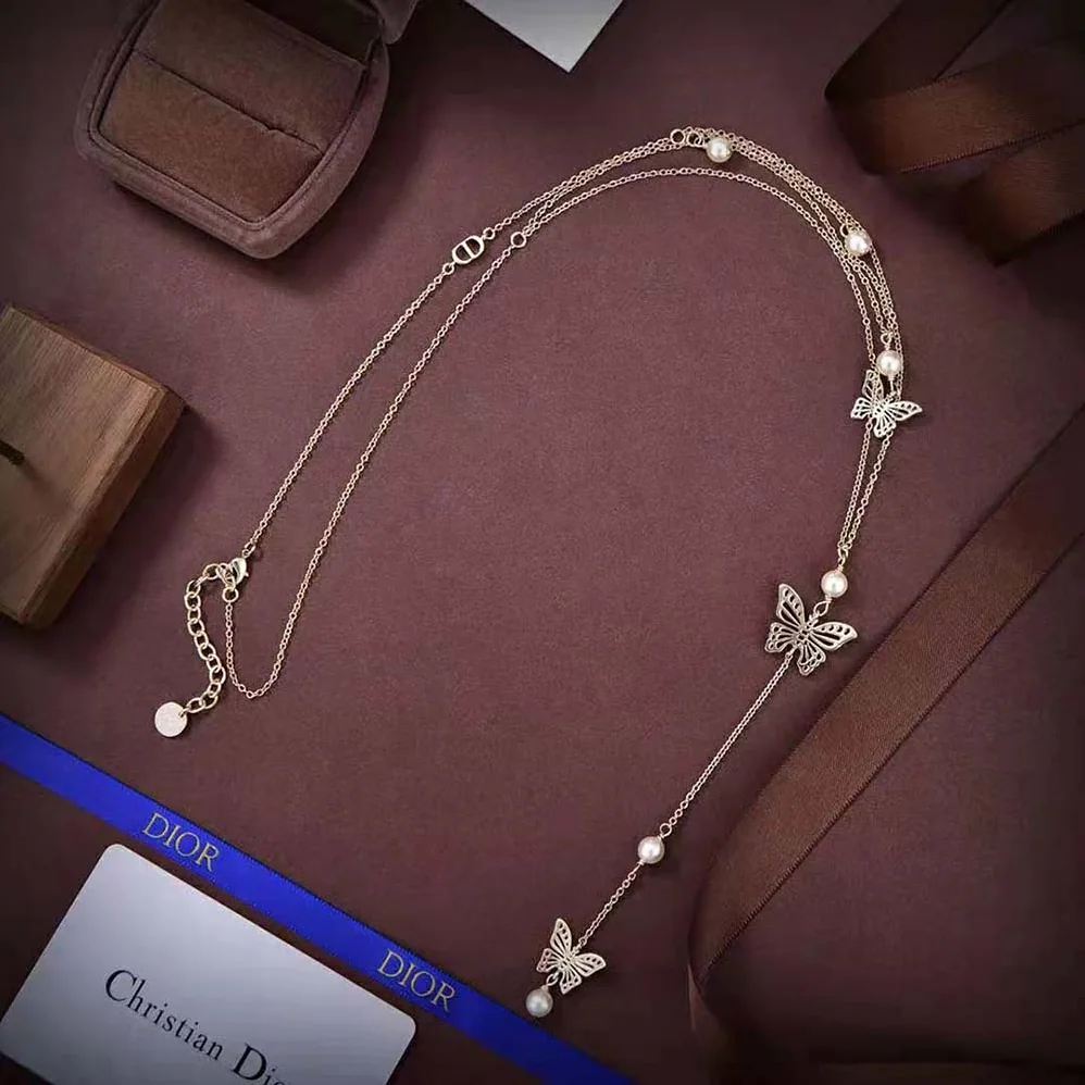 Dior Dior Métamorphose Necklace Gold-Finish Metal and White Resin Pearls for Women Dior Dior Métamorphose Necklace Gold-Finish Metal and White Resin Pearls for Women