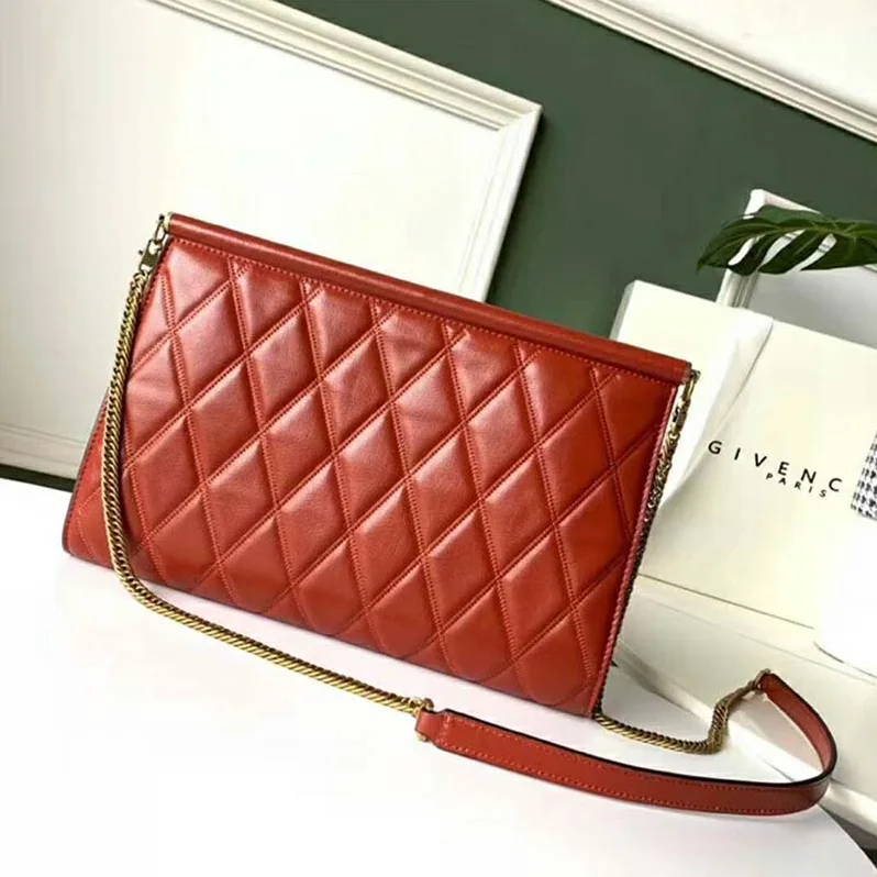Givenchy Medium Gem Bag In Diamond Quilted Leather for Women in Orange