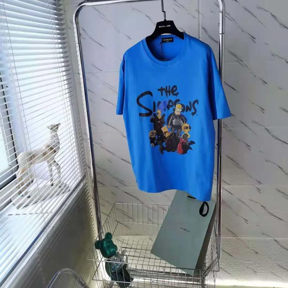 Balenciaga Simpsons Tm and 20th Television T for Men in shirt Oversized in Blue Balenciaga Simpsons Tm and 20th Television T for Men in shirt Oversized in Blue