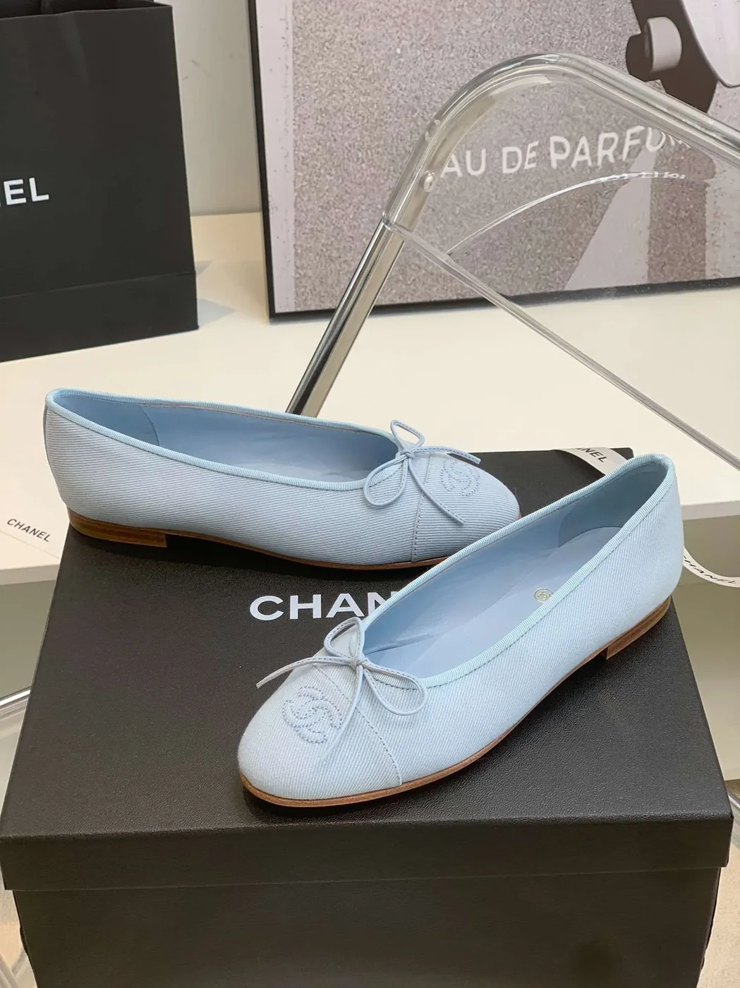 Chanel Ballet Flats Light Blue Chanel Ballet Flats Light Blue