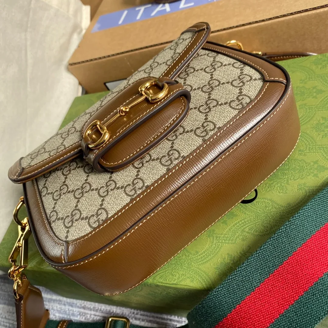 Gucci Horsebit 1955 GG Mini Bag Beige