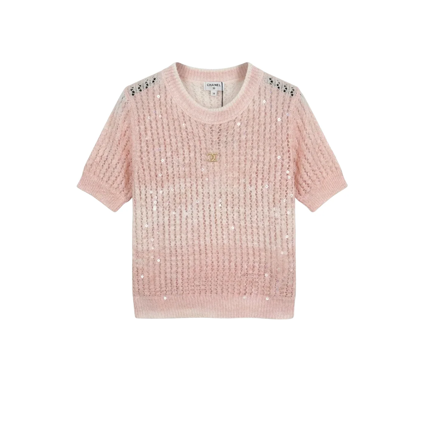 Chanel Sequin Embellished Top Ombre Pink
