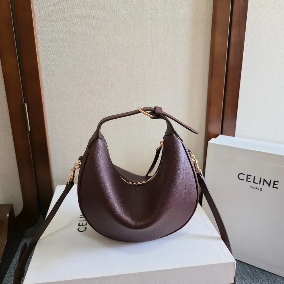 Celine Teen Celine Lulu in Grained Calfskin for Women in Deep Burgundy