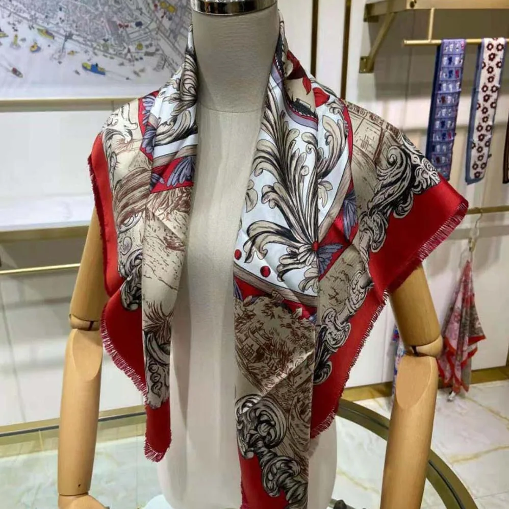 Dior Rose Des Vents 90 Square Scarf Red and Ivory Silk Twill for Women Dior Rose Des Vents 90 Square Scarf Red and Ivory Silk Twill for Women