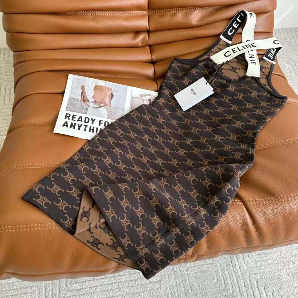 Celine Dress in Monogram Silk Cotton for Women
