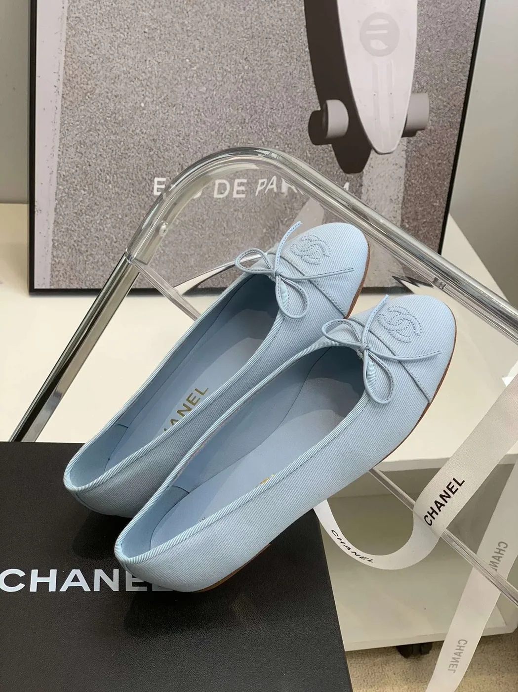 Chanel Ballet Flats Light Blue Chanel Ballet Flats Light Blue