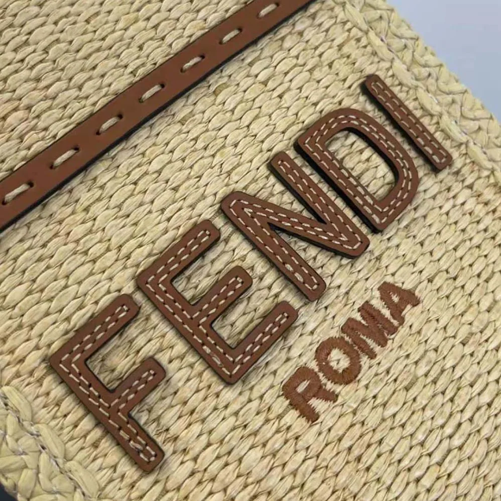 Fendi Mini Sunshine Shopper Natural Straw Mini for Women in Bag