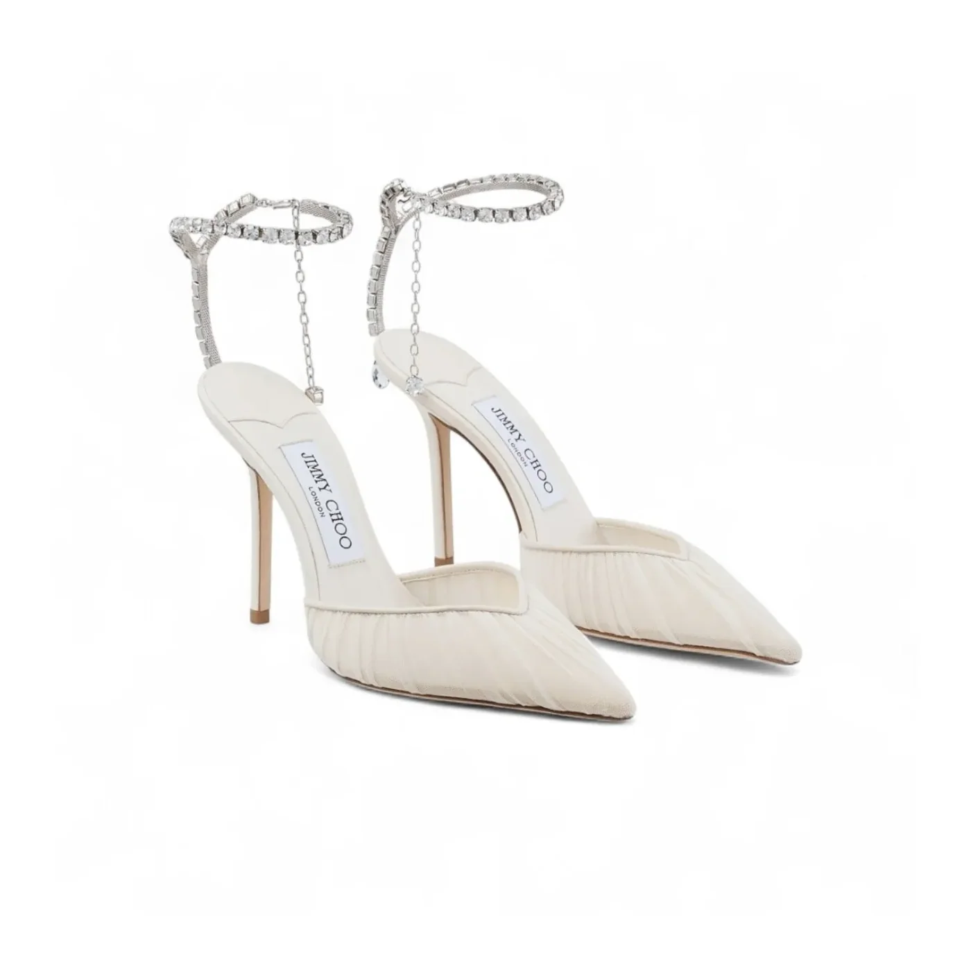 Jimmy Choo Saeda 100 Ivory/Crystal SAEDA100JGQ