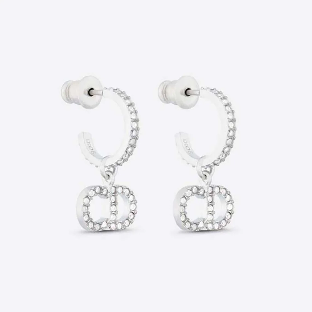Dior Clair D Lune Earrings Silver-Finish Metal and Silver for Women in Tone Crystals Dior Clair D Lune Earrings Silver-Finish Metal and Silver for Women in Tone Crystals