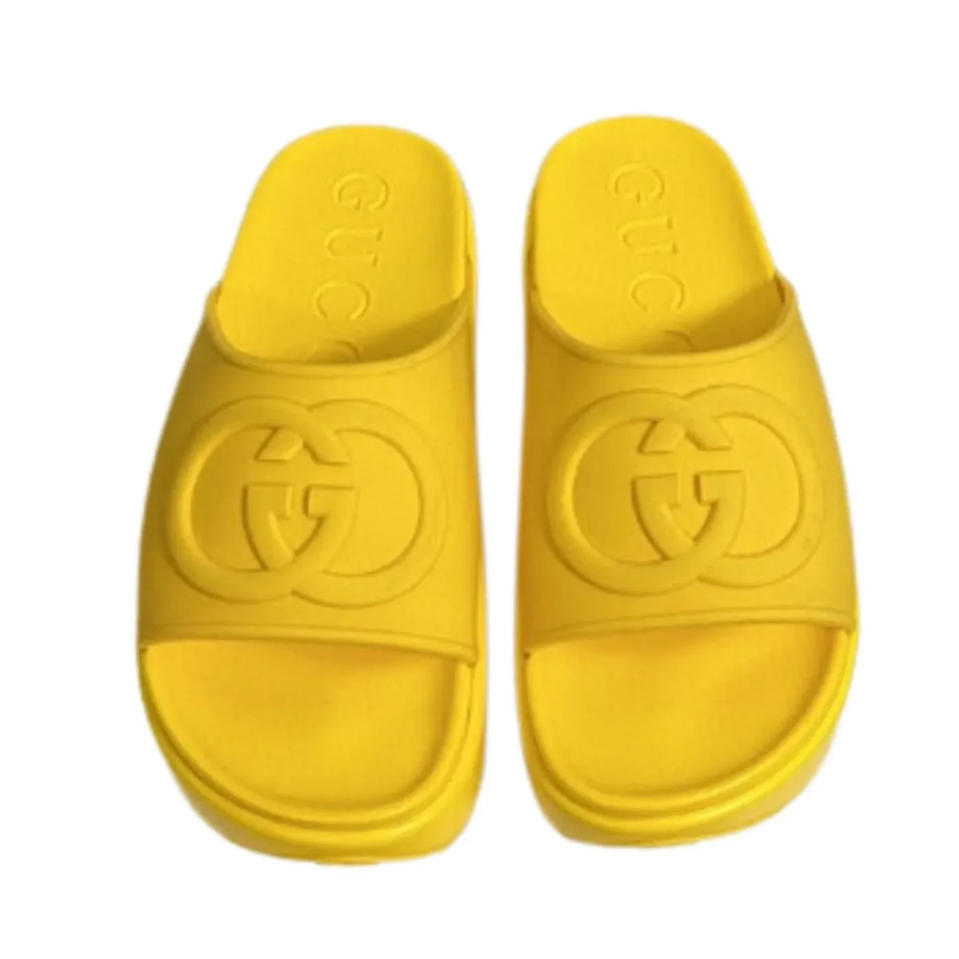Gucci Interlocking G Slide Sandal Yellow Gucci Interlocking G Slide Sandal Yellow