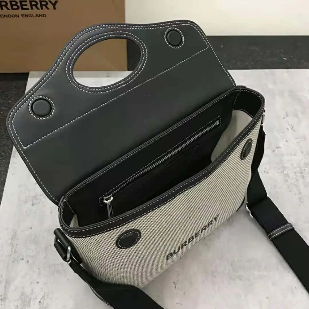 Burberry Horseferry Print Canvas Pocket Messenger Bag for Men