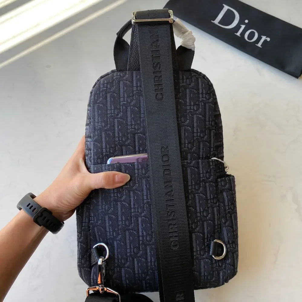 Dior Sling Bag Black Dior Oblique Jacquard for Men Dior Sling Bag Black Dior Oblique Jacquard for Men