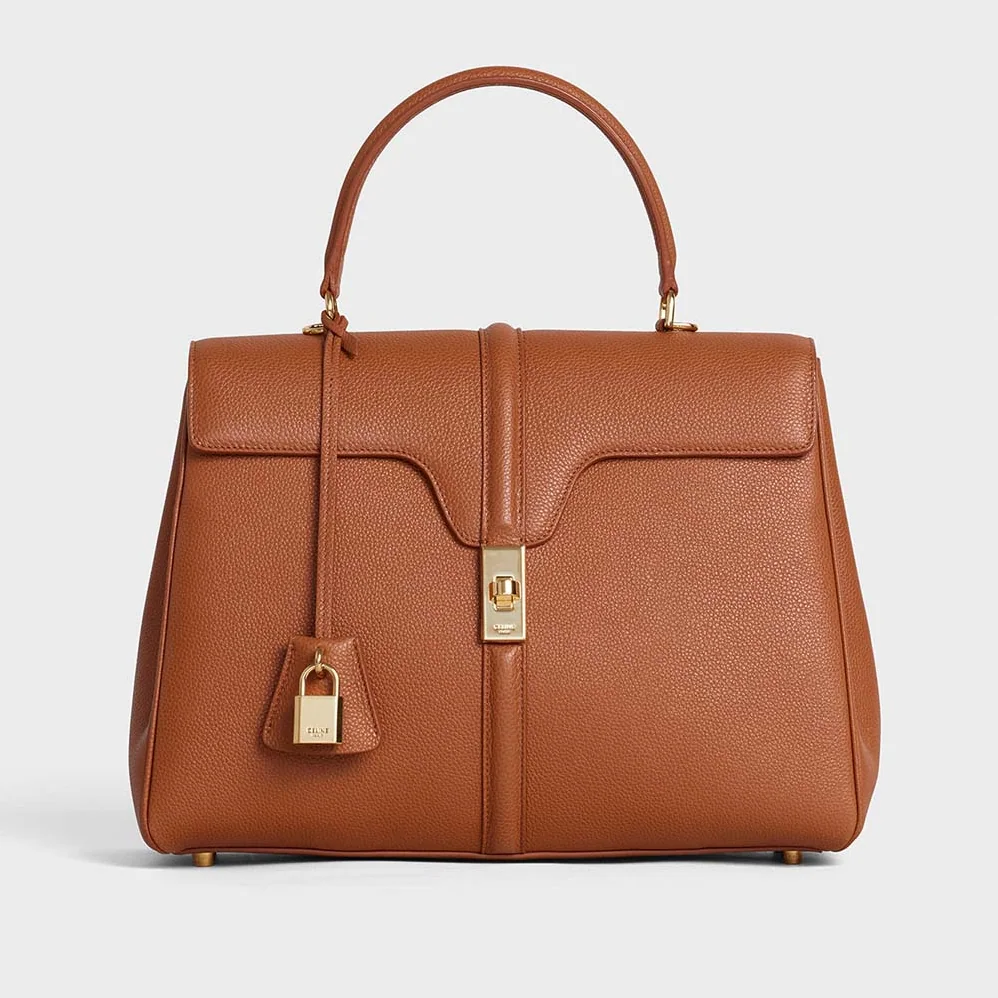Celine Medium16 Bag in Grained Calfskin for Women in Brown Celine Medium16 Bag in Grained Calfskin for Women in Brown