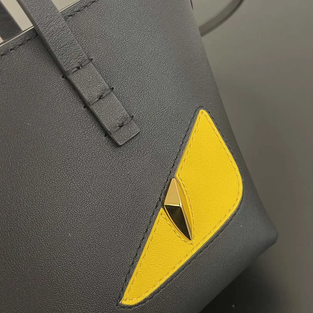 Fendi Roll Mini Lunar New Year Black Leather Mini for Women in bag
