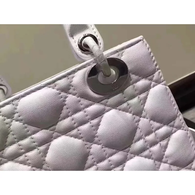 Dior My Lady Dior Bag in Cannage Lambskin in White