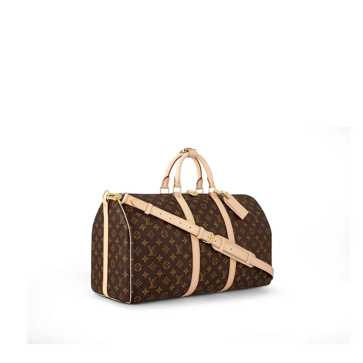 Louis Vuitton Keepall Bandouliere 50 Travel Bag in Brown Monogram Gold Hardware