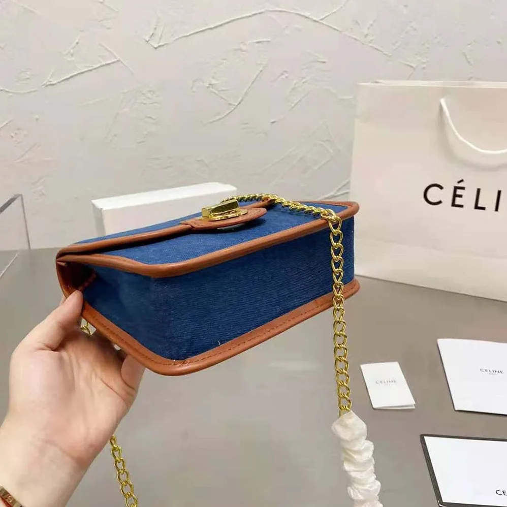 Celine Clutch Sulky in Denim and Calfskin for Women