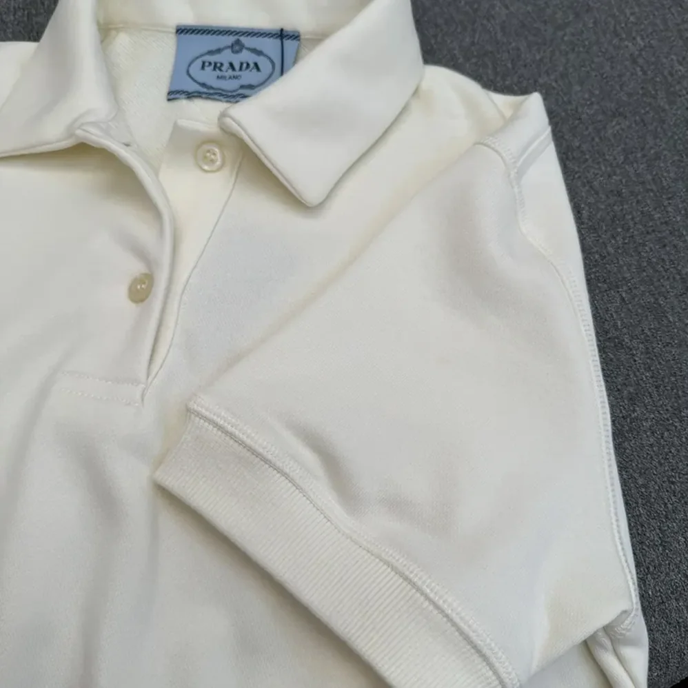 Prada Fleece Polo Natural Shirt in a Fleece Design for Women Prada Fleece Polo Natural Shirt in a Fleece Design for Women