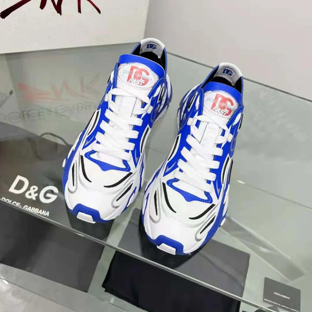 Dolce Gabbana D&G Mesh Fast Sneakers for Men in Blue Dolce Gabbana D&G Mesh Fast Sneakers for Men in Blue