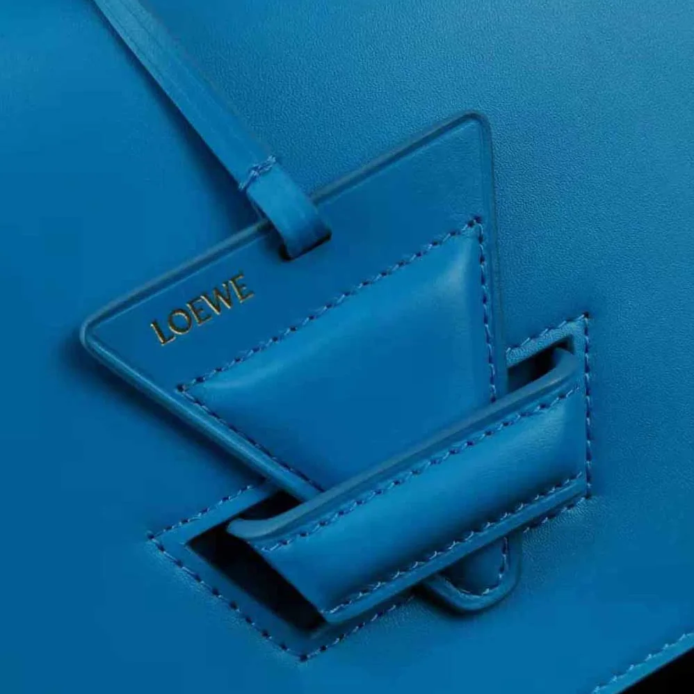 Loewe Barcelona Bag in Silk Calfskin for Women in Blue Loewe Barcelona Bag in Silk Calfskin for Women in Blue