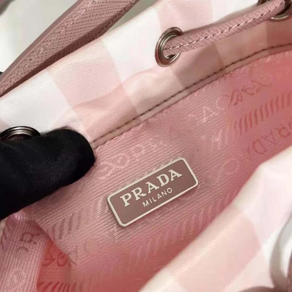 Prada Duet Printed Re-Nylon Bag for Women in Pink Prada Duet Printed Re-Nylon Bag for Women in Pink