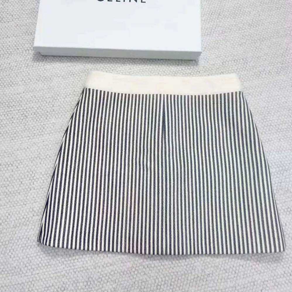 Celine Trapeze Mini Skirt in Textured Wool for Women Celine Trapeze Mini Skirt in Textured Wool for Women
