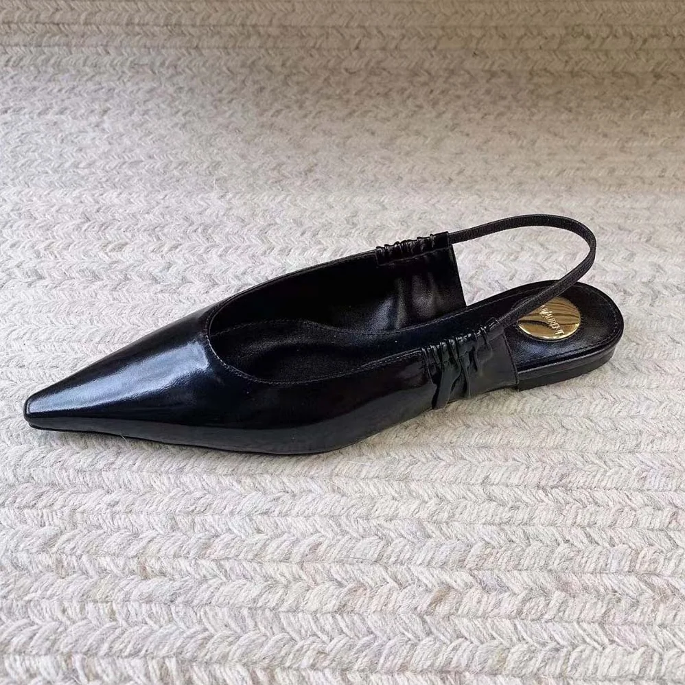Saint Laurent YSL Anne Marie Slingback Flats in Smooth Leather-844421AA for Women Saint Laurent YSL Anne Marie Slingback Flats in Smooth Leather-844421AA for Women