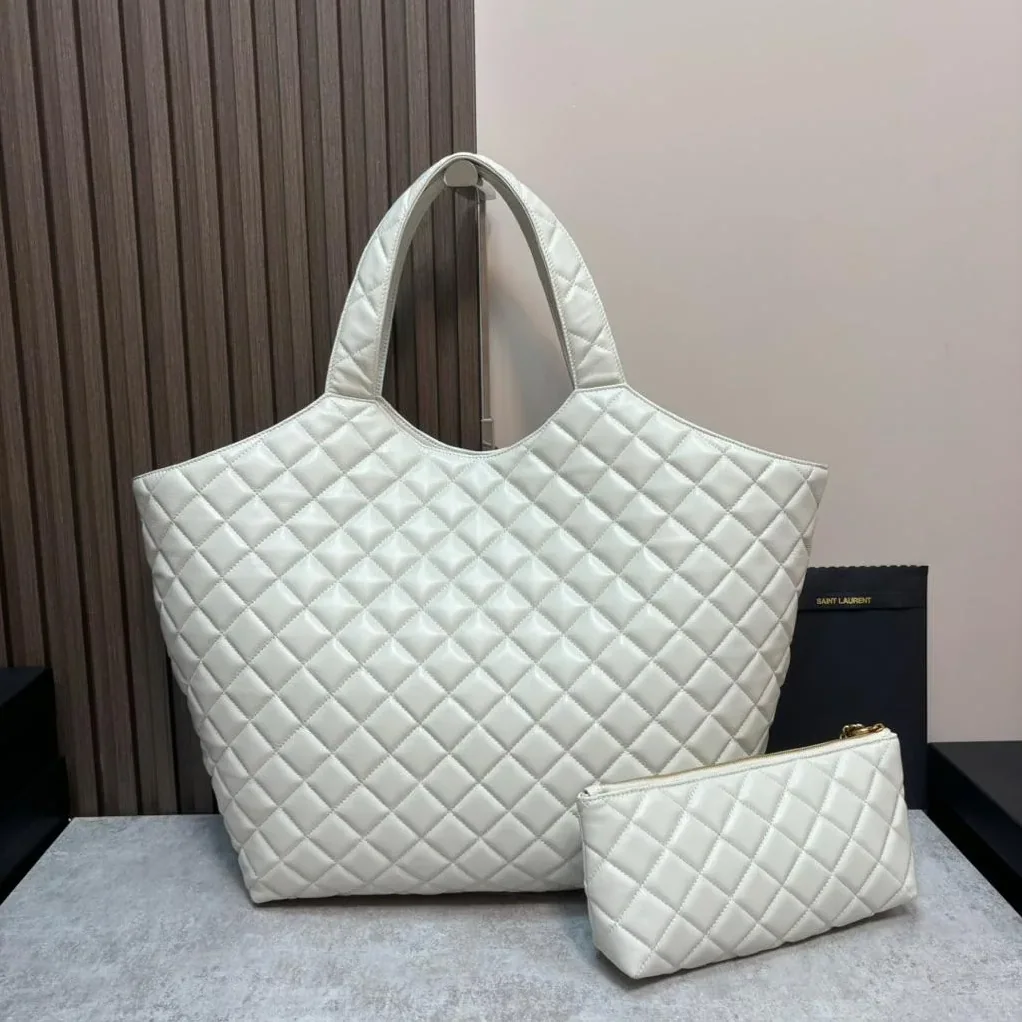 Icare Maxi Shopping Bag White in YSL
