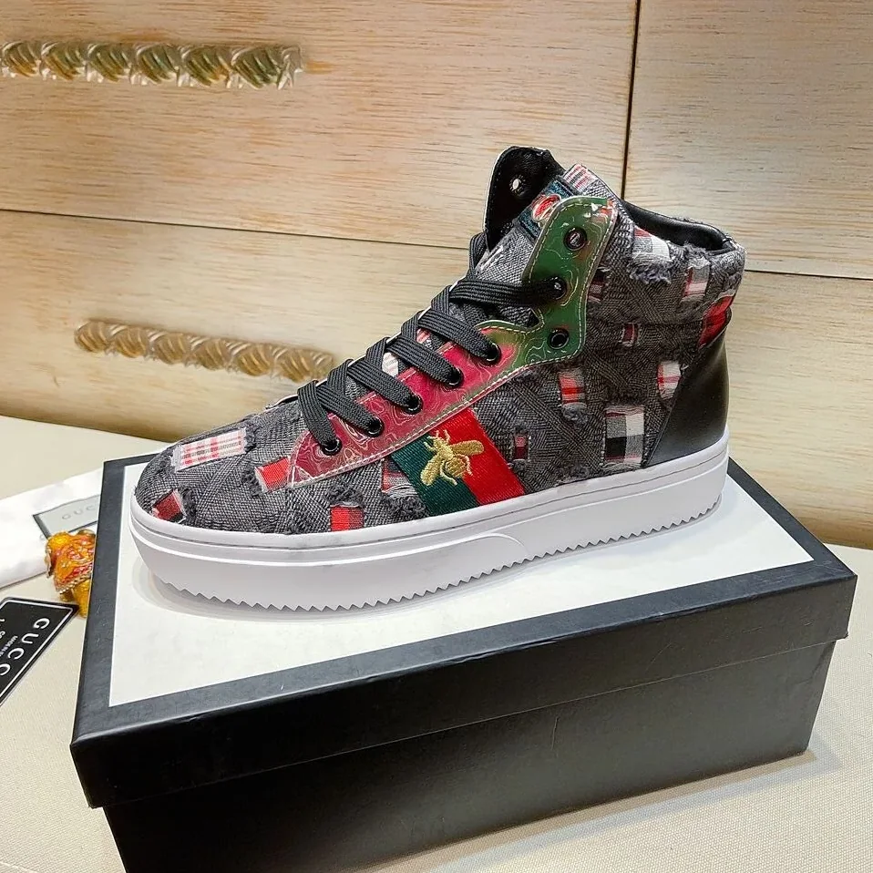 Gucci Basket Jean's High Top With Bee Sneaker Black for Men Gucci Basket Jean's High Top With Bee Sneaker Black for Men