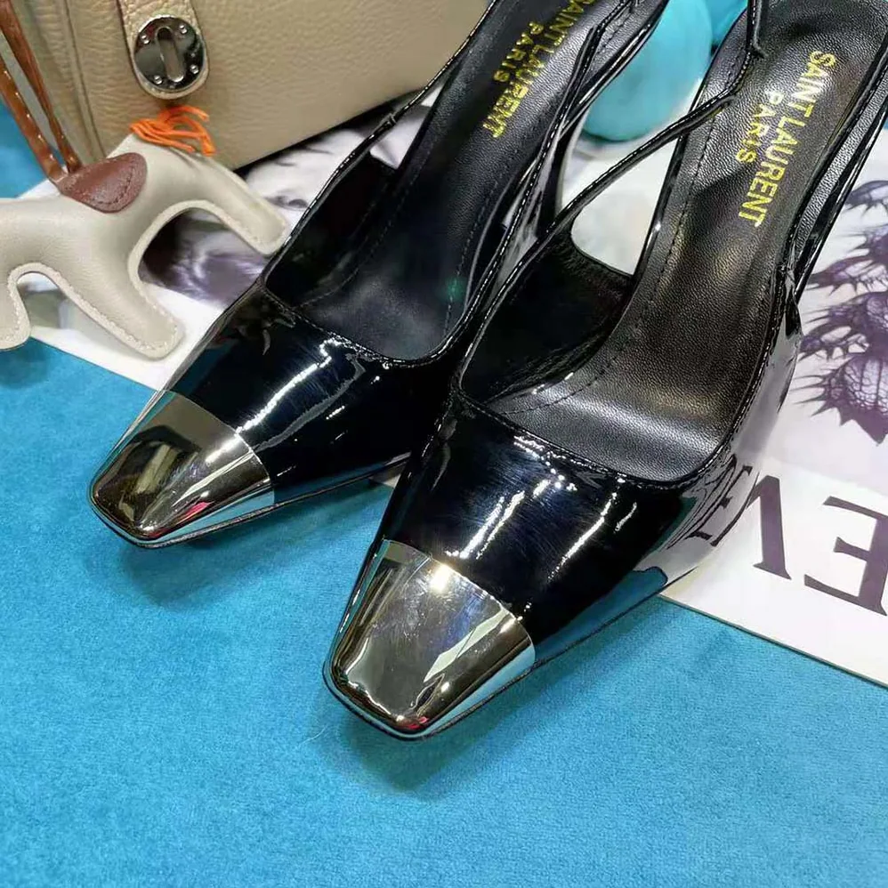Saint Laurent YSL Blade Slingback Pumps in Patent Leather for Women Saint Laurent YSL Blade Slingback Pumps in Patent Leather for Women