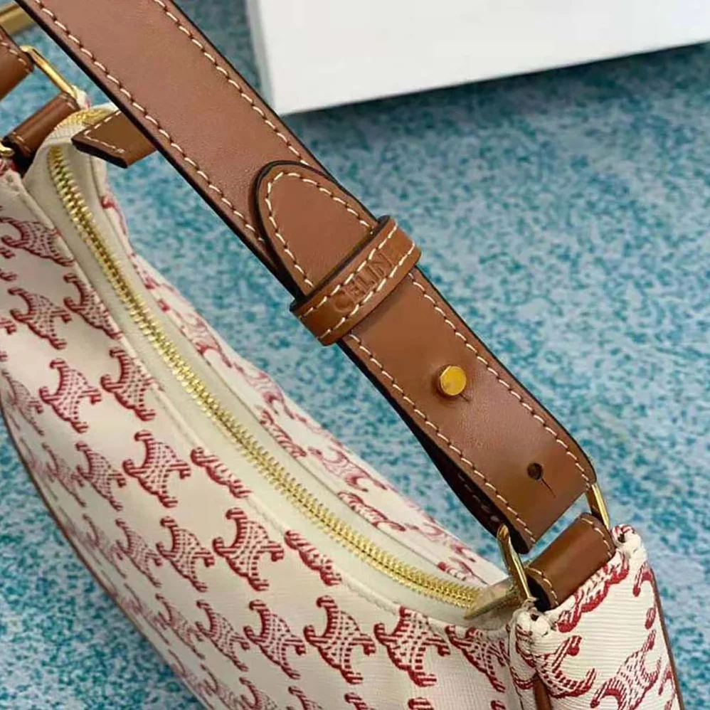Celine Ava Bag in Triomphe Canvas and Calfskin for Women