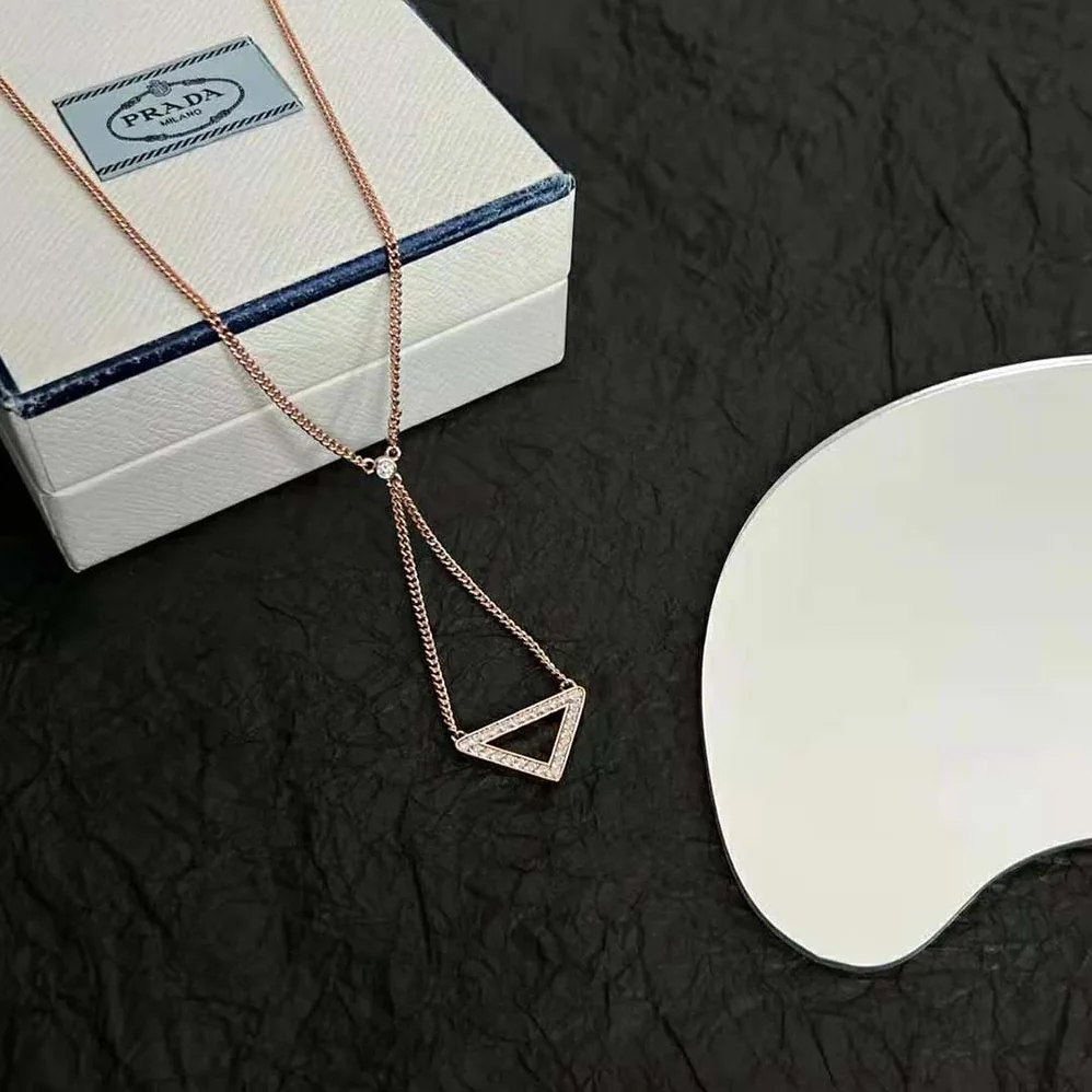 Prada Eternal Gold Cut-out Pendant Necklace in Yellow Gold with Diamonds for Women Prada Eternal Gold Cut-out Pendant Necklace in Yellow Gold with Diamonds for Women