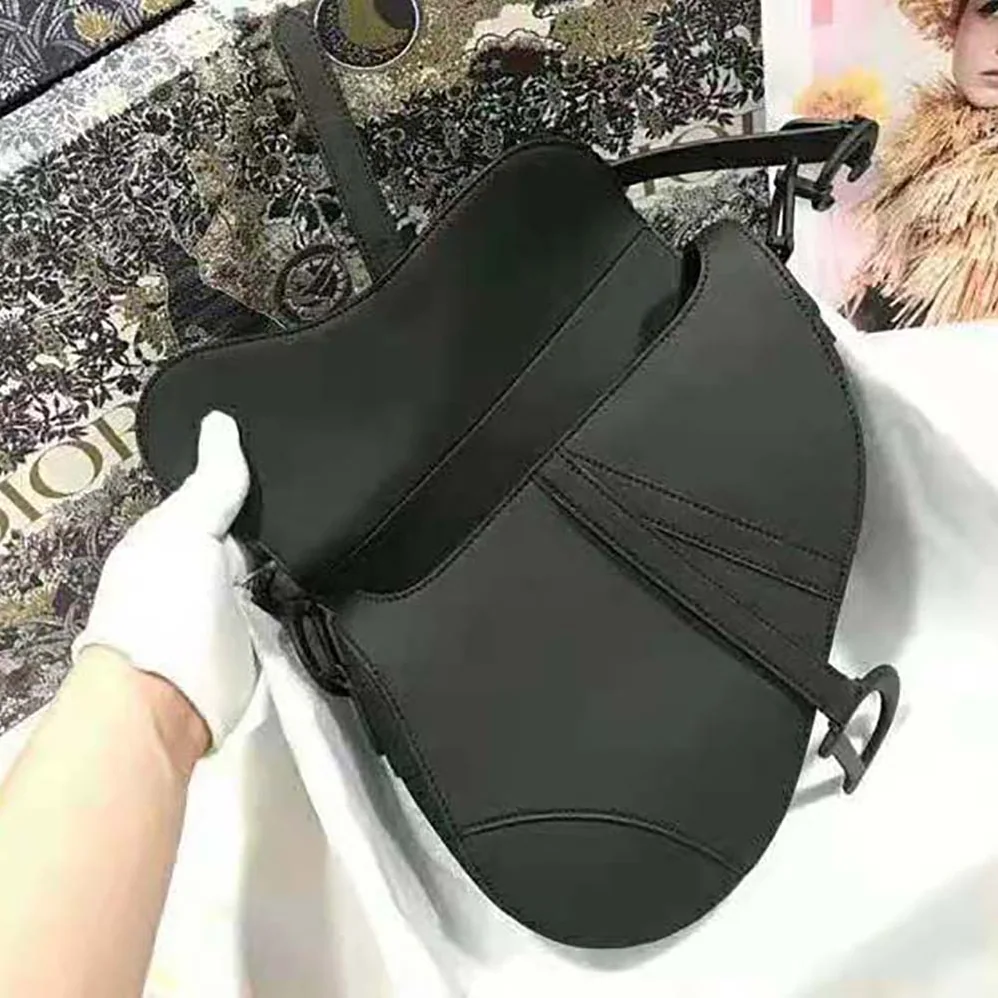 Dior Mini Saddle Bag Black Ultramatte Calfskin for Women