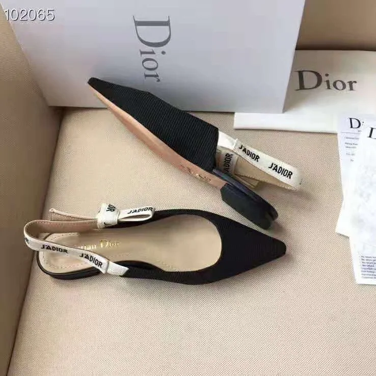 Dior Miss J'adior Ballerina in Black Technical Canvas in 1cm Heel for Women Dior Miss J'adior Ballerina in Black Technical Canvas in 1cm Heel for Women