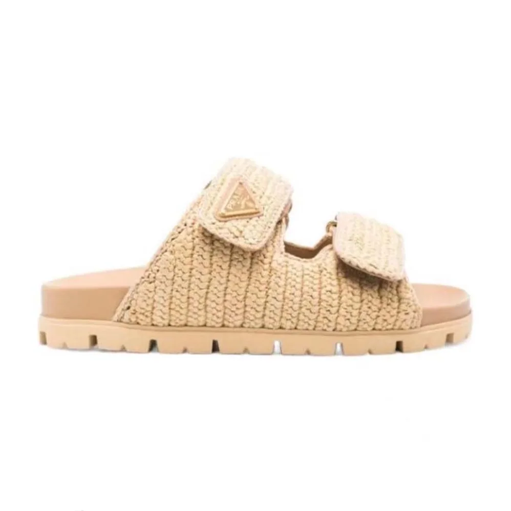 Prada Crochet Sandals for Women in Beige Prada Crochet Sandals for Women in Beige