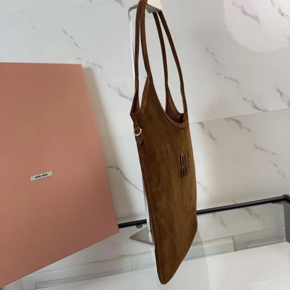 Miu Miu Ivy Suede Bag for Women in Dark Brown Miu Miu Ivy Suede Bag for Women in Dark Brown
