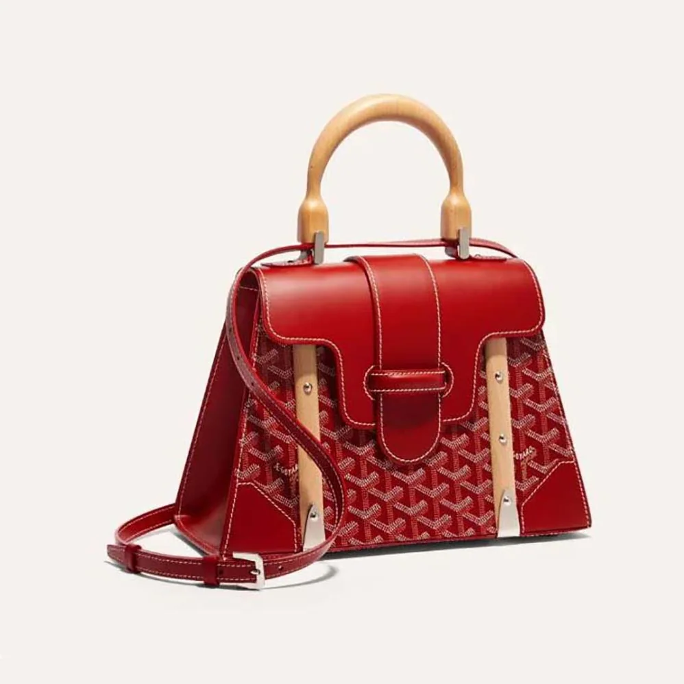 Goyard Sac Saïgon PM in Toile Goyardine & Clamecy Calfskin for Women in Red Goyard Sac Saïgon PM in Toile Goyardine & Clamecy Calfskin for Women in Red