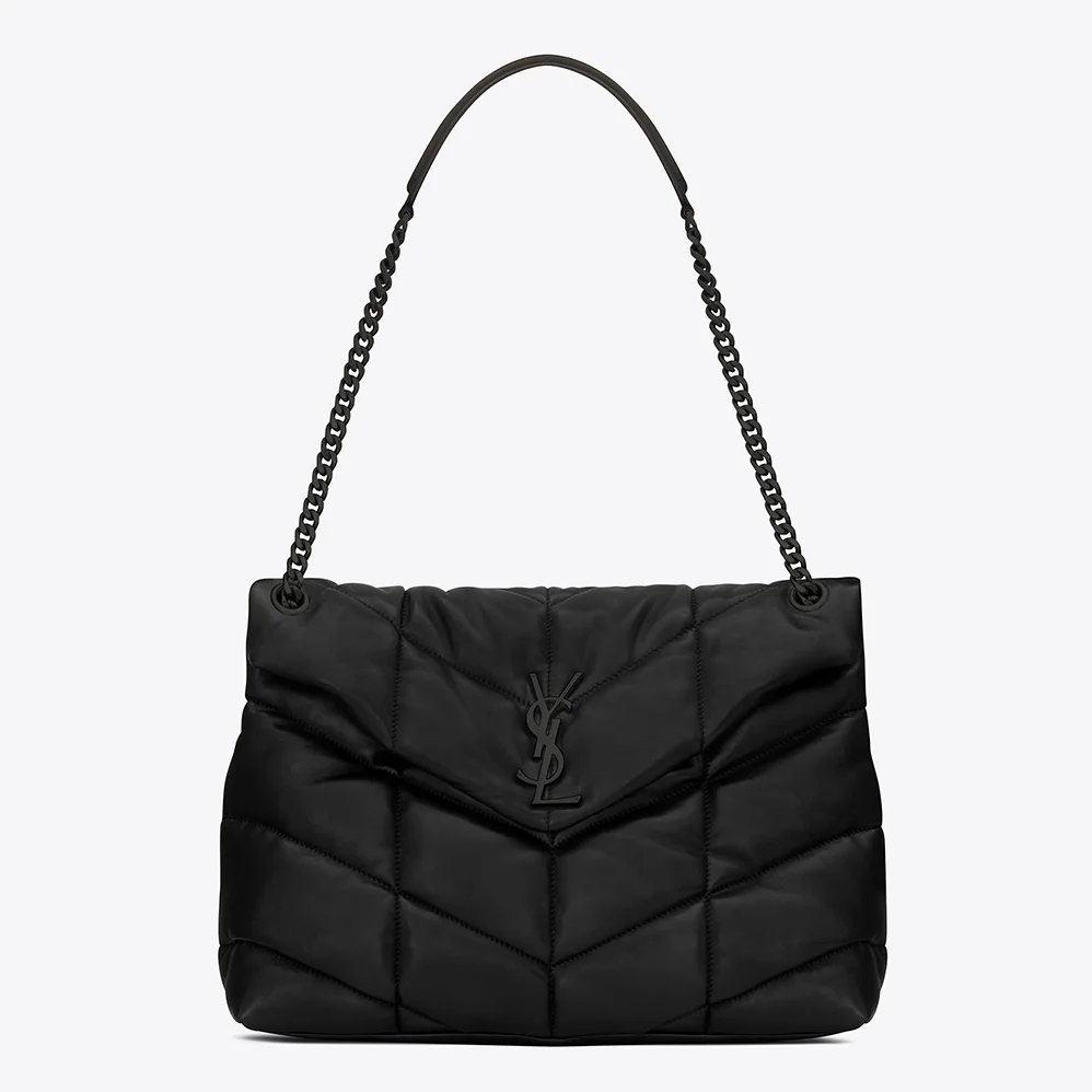 Saint Laurent YSL Puffer Medium Bag in Quilted Lambskin for Women in Black