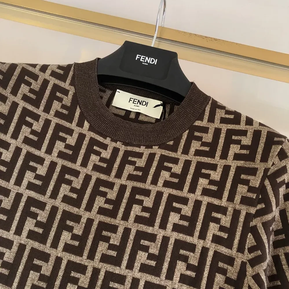 Fendi Brown FF Cotton Dress for Women Fendi Brown FF Cotton Dress for Women