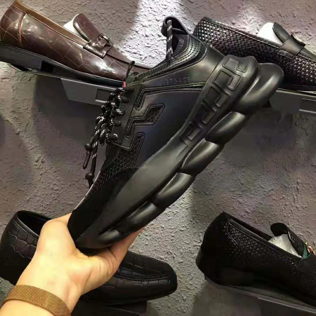 Versace Chain Reaction Sneakers for Men in Black